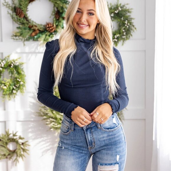 Free People Make It Easy Thermal Top in Black S - Picture 1 of 15